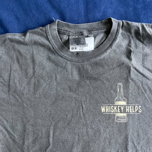 "Whiskey Helps" T-Shirt MED - Picture 3 of 9